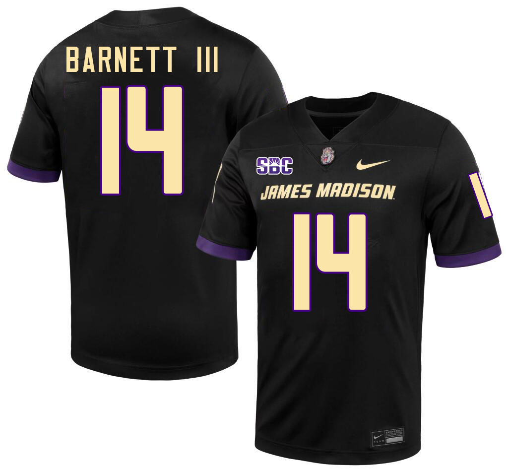 #14 Alonza Barnett III JMU Jersey,James Madison Dukes Football Jerseys Stitched-Black